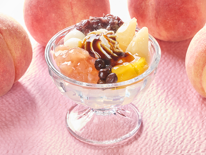 和涼白桃クリームあんみつ