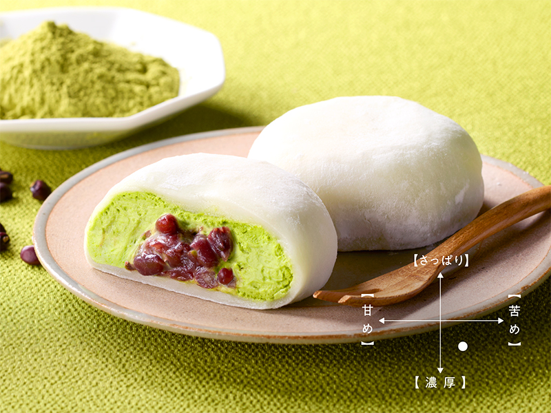 宇治抹茶のホイップクリーム大福 北海道産小豆の粒あん入り